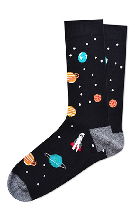 Uzay Desenli Uzun Erkek Çorap - DZNCP0304